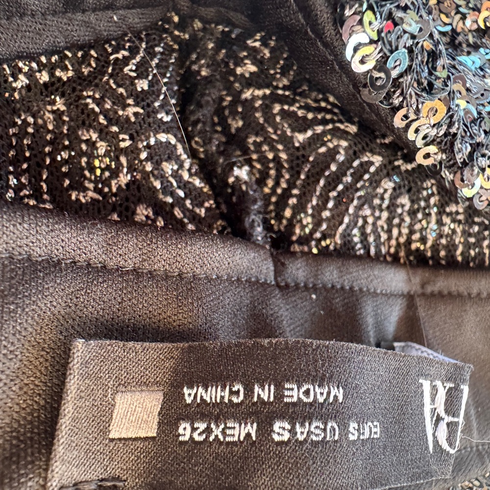 Zara Black Sequin Flare Pants S - Picture 6 of 7